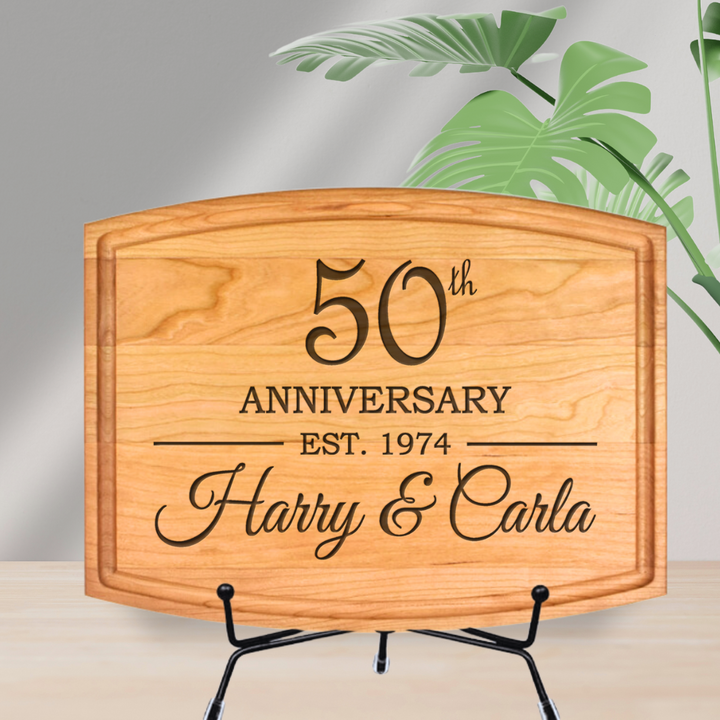 Anniversary Years Choice Custom Engrave Cherry Cutting Board – Premium Personalized Wood