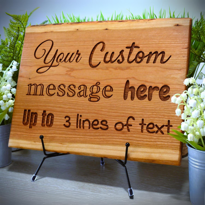 Personalized Cherry Live Edge Wood Sign – Custom Design for Any Occasion or Event