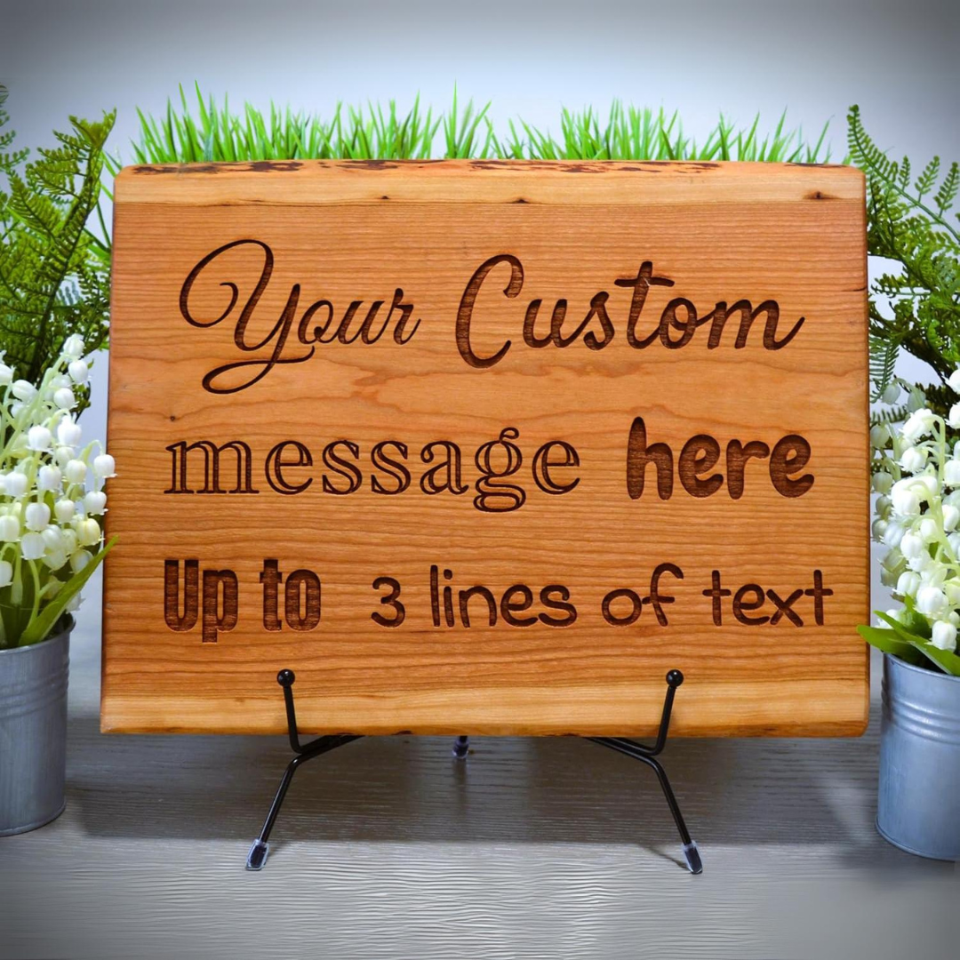 Personalized Cherry Live Edge Wood Sign – Custom Design for Any Occasion or Event