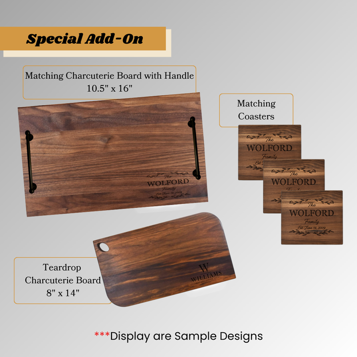 Custom Engraved Rustic Wedding Walnut Cutting Board – Premium Personalized Wood