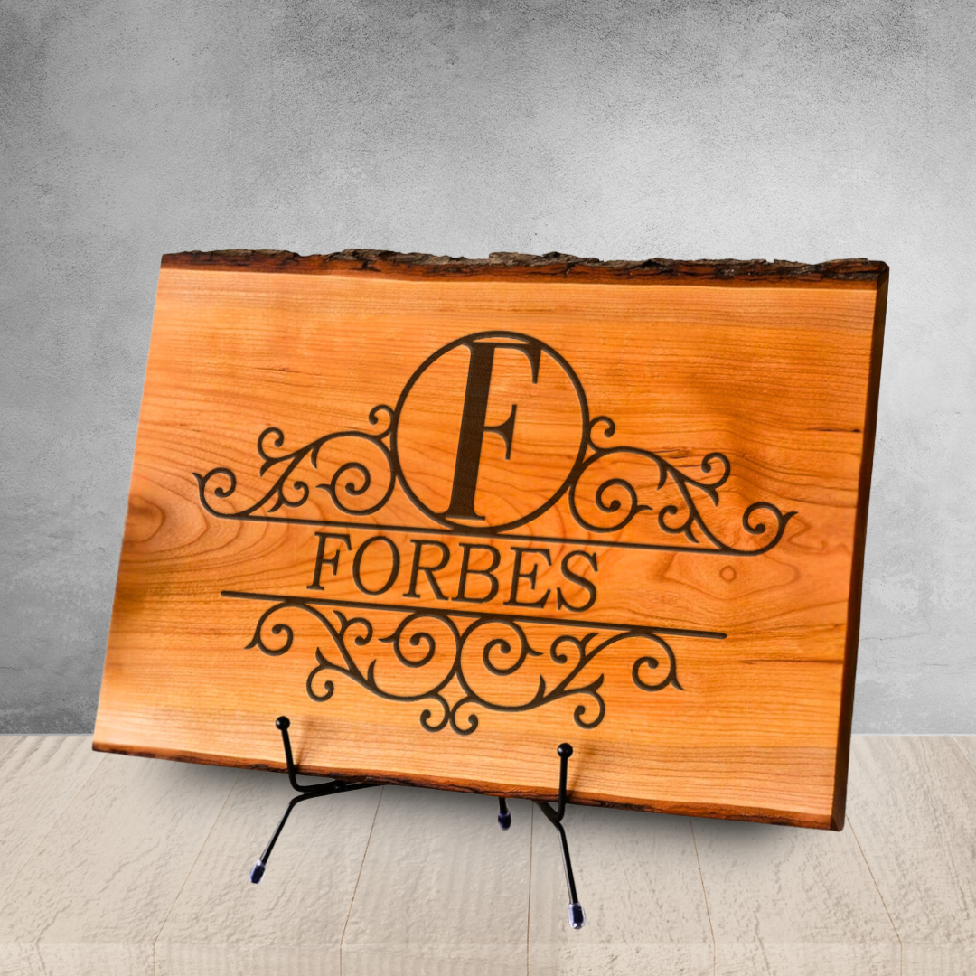 Cherry Live Edge Cutting Board - Royalty-Inspired Personalized Christmas Gift