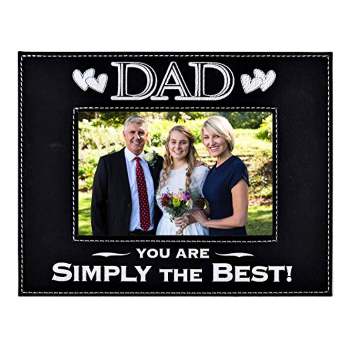 Engraved Leatherette Picture Frame Gift for Dad