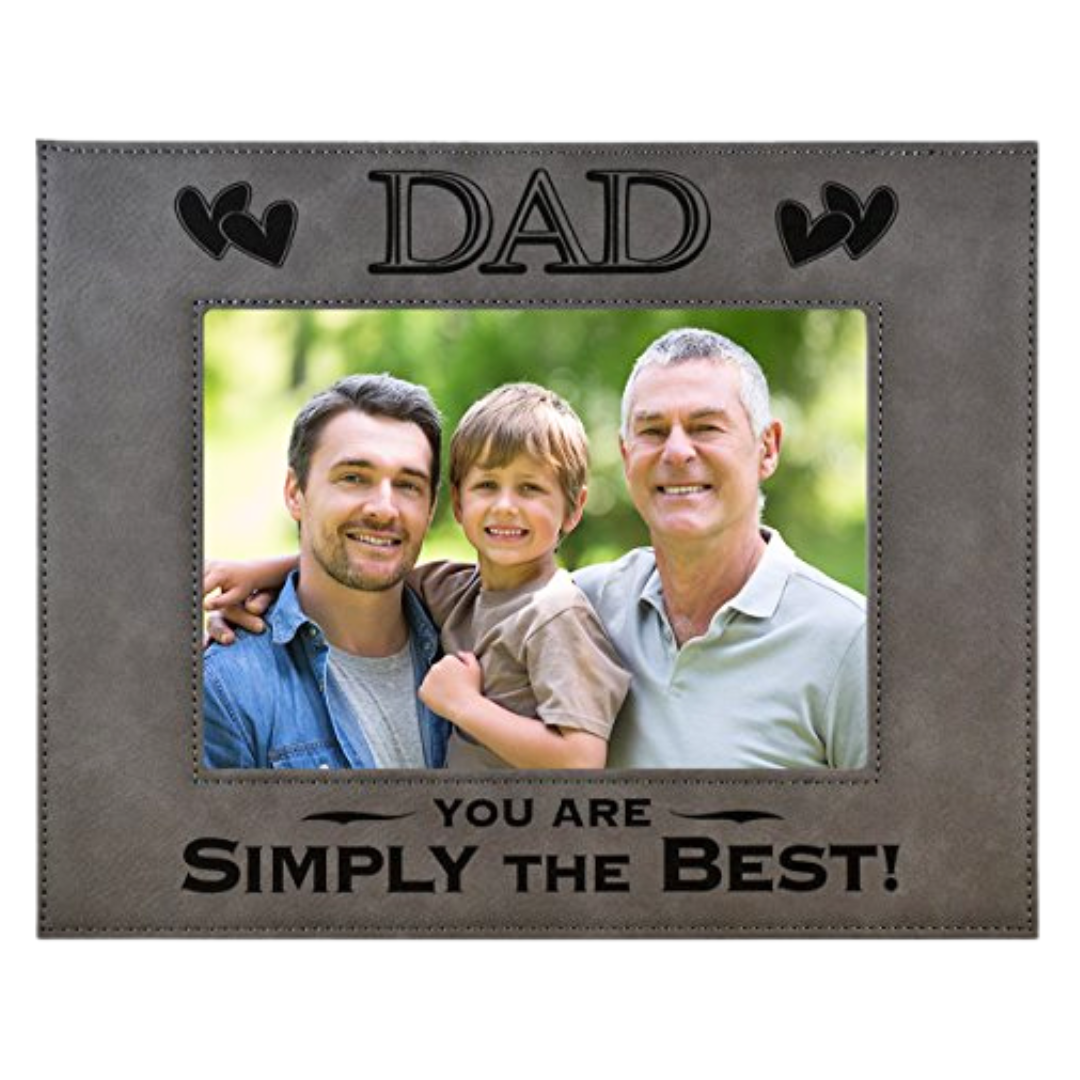 Engraved Leatherette Picture Frame Gift for Dad