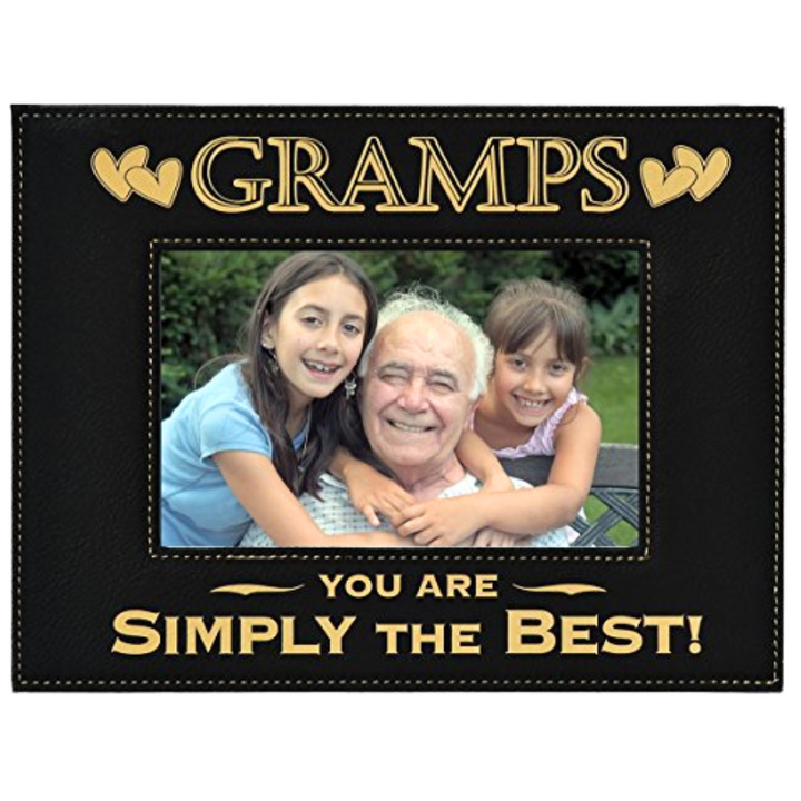 Engraved Leatherette Picture Frame Gift for Gramps