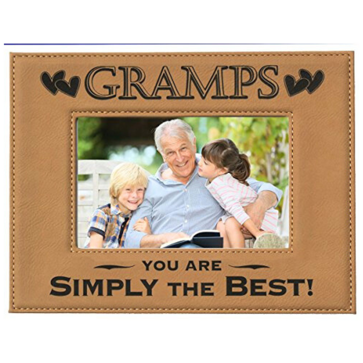 Engraved Leatherette Picture Frame Gift for Gramps