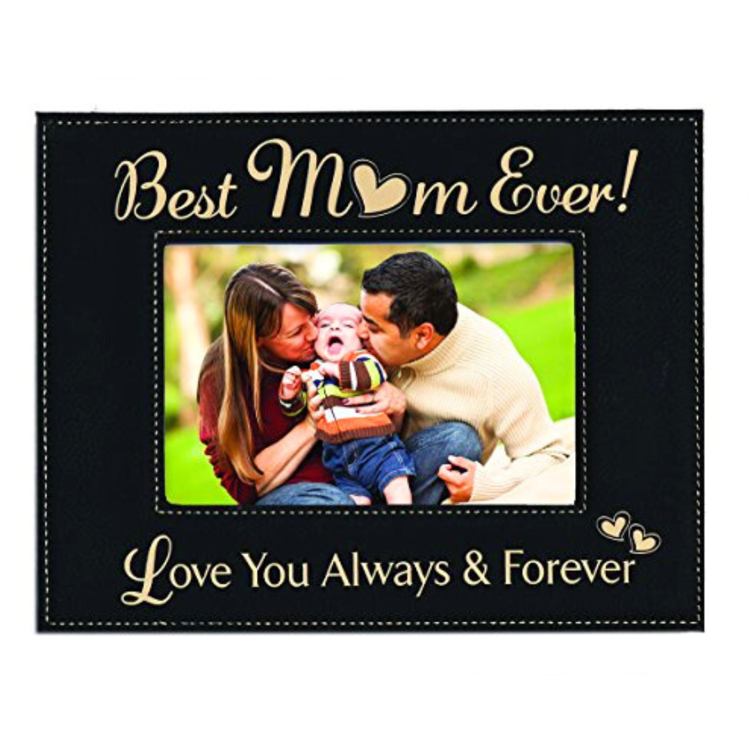 Engraved Leatherette Picture Frame Gift for Mom