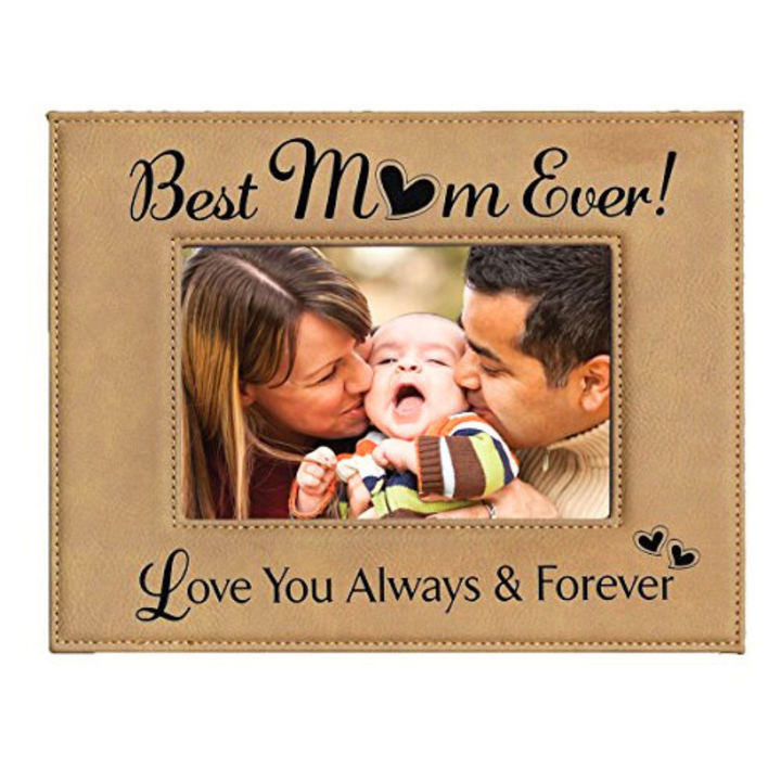 Engraved Leatherette Picture Frame Gift for Mom