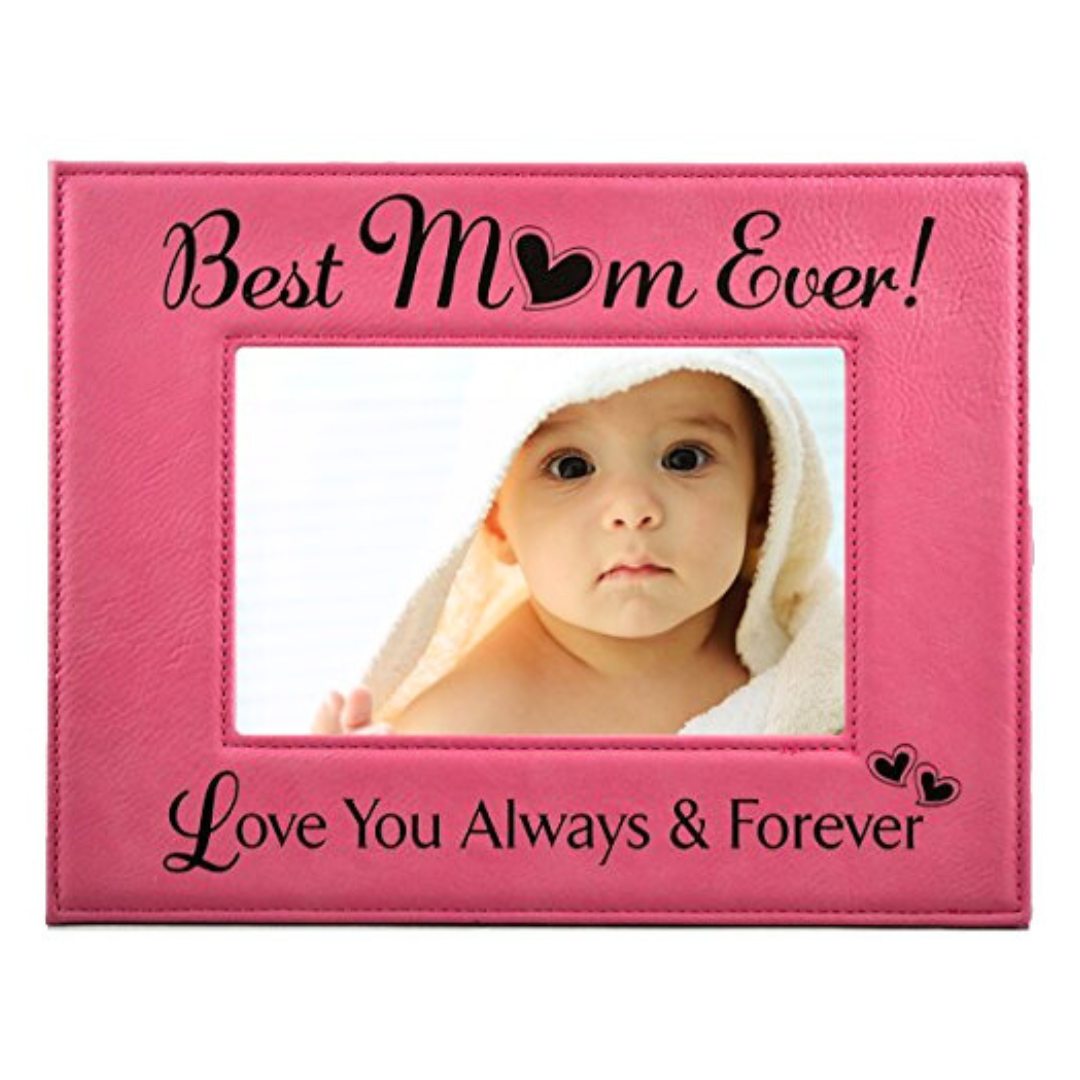 Engraved Leatherette Picture Frame Gift for Mom