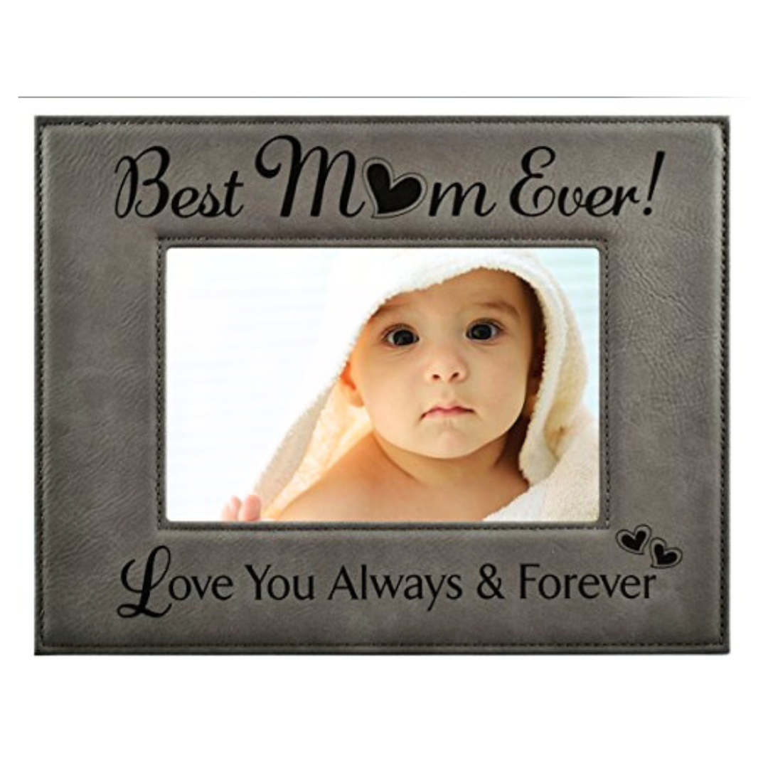 Engraved Leatherette Picture Frame Gift for Mom