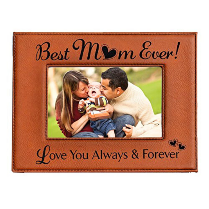 Engraved Leatherette Picture Frame Gift for Mom