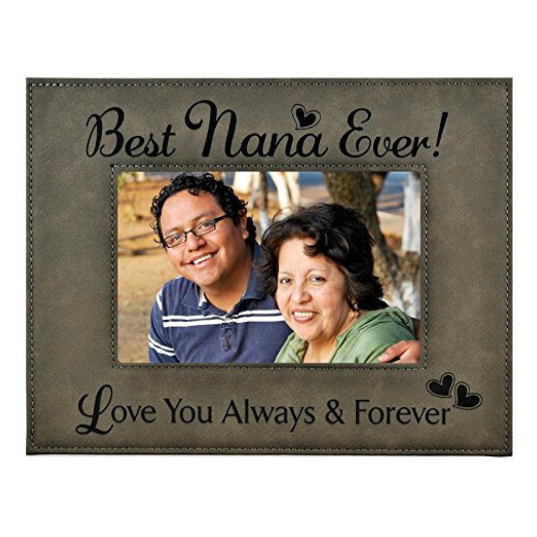 Engraved Leatherette Picture Frame Gift for Nana