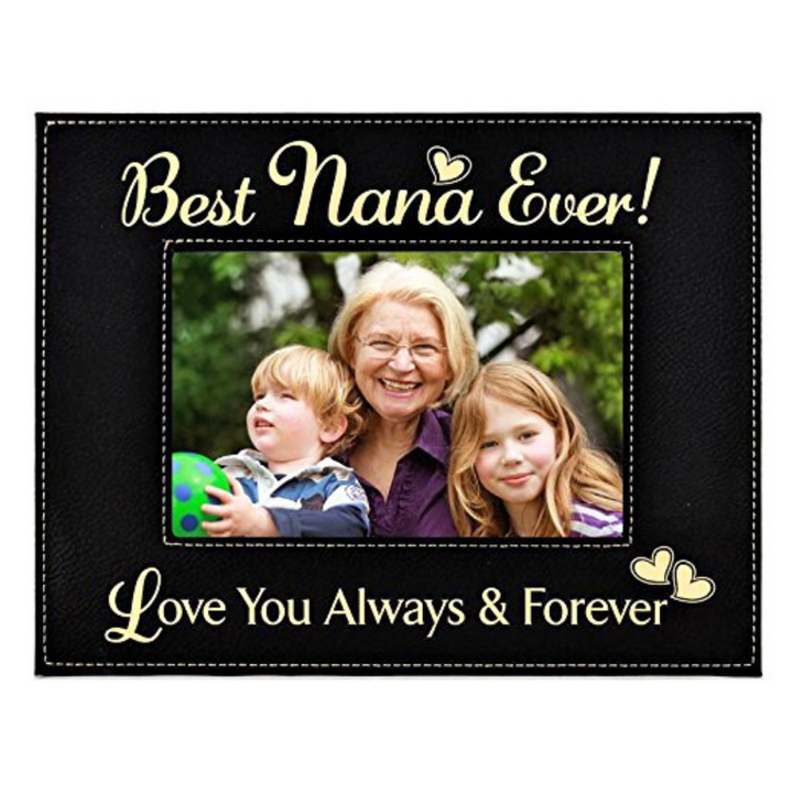 Engraved Leatherette Picture Frame Gift for Nana