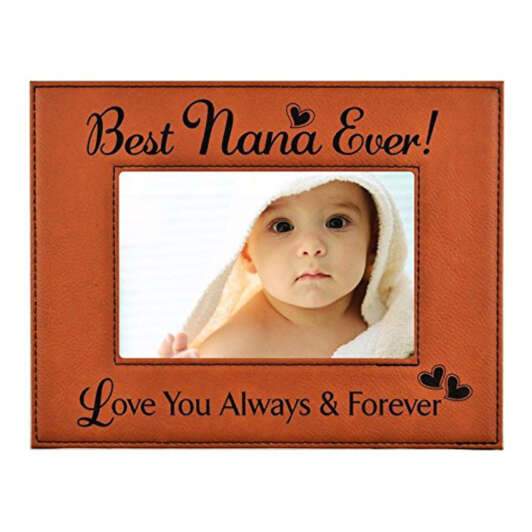 Engraved Leatherette Picture Frame Gift for Nana