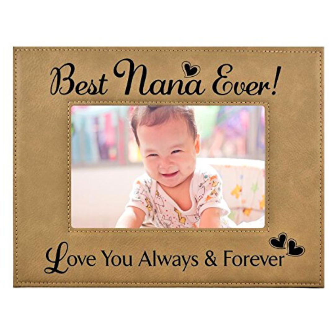 Engraved Leatherette Picture Frame Gift for Nana