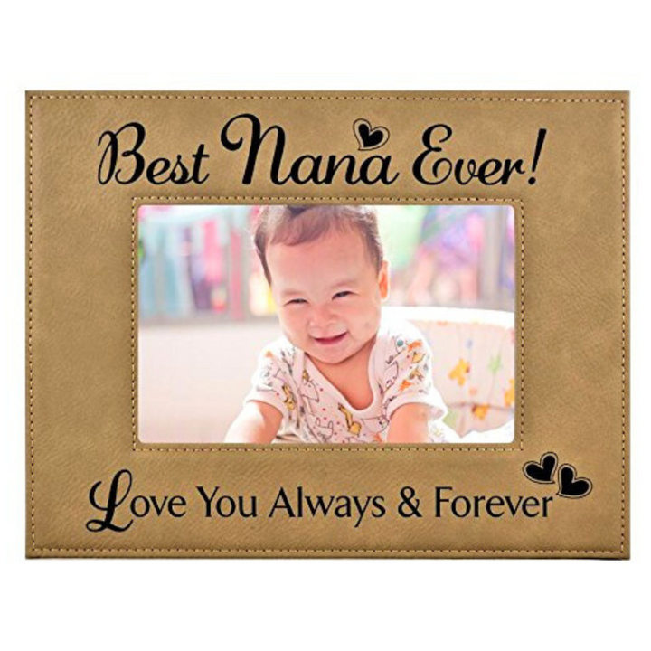 Engraved Leatherette Picture Frame Gift for Nana