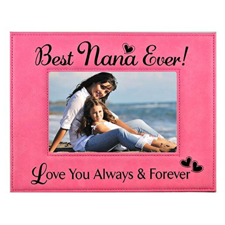 Engraved Leatherette Picture Frame Gift for Nana