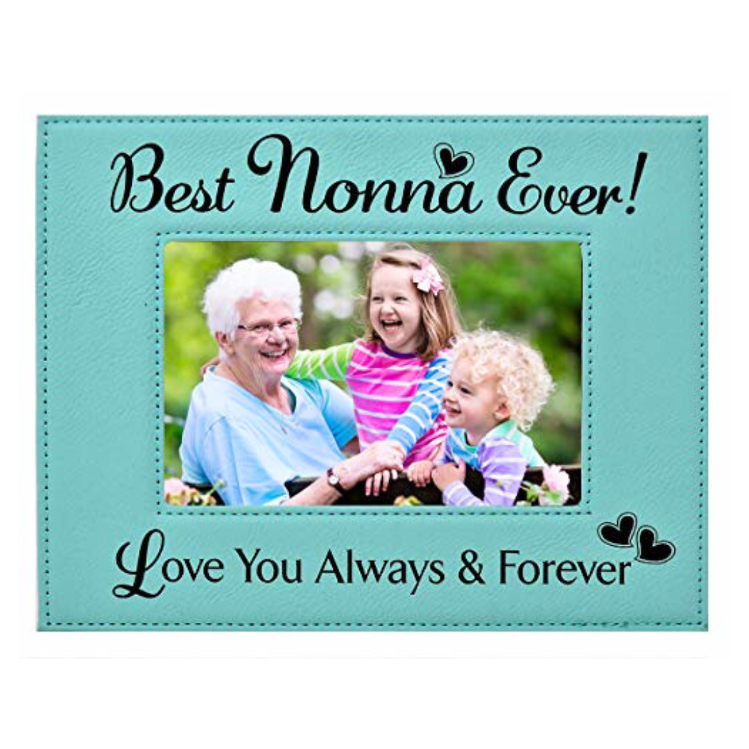 Engraved Leatherette Picture Frame Gift for Nonna