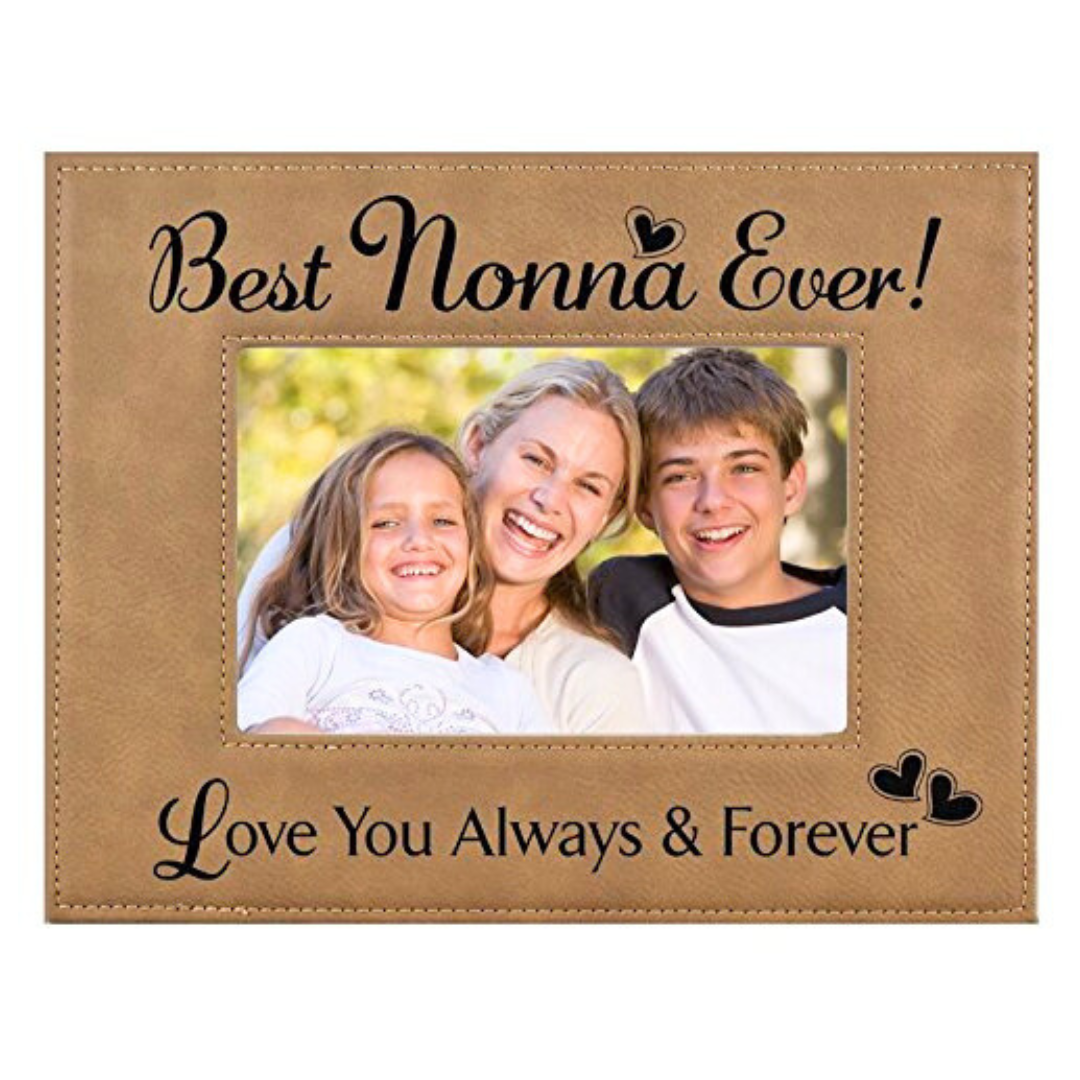 Engraved Leatherette Picture Frame Gift for Nonna