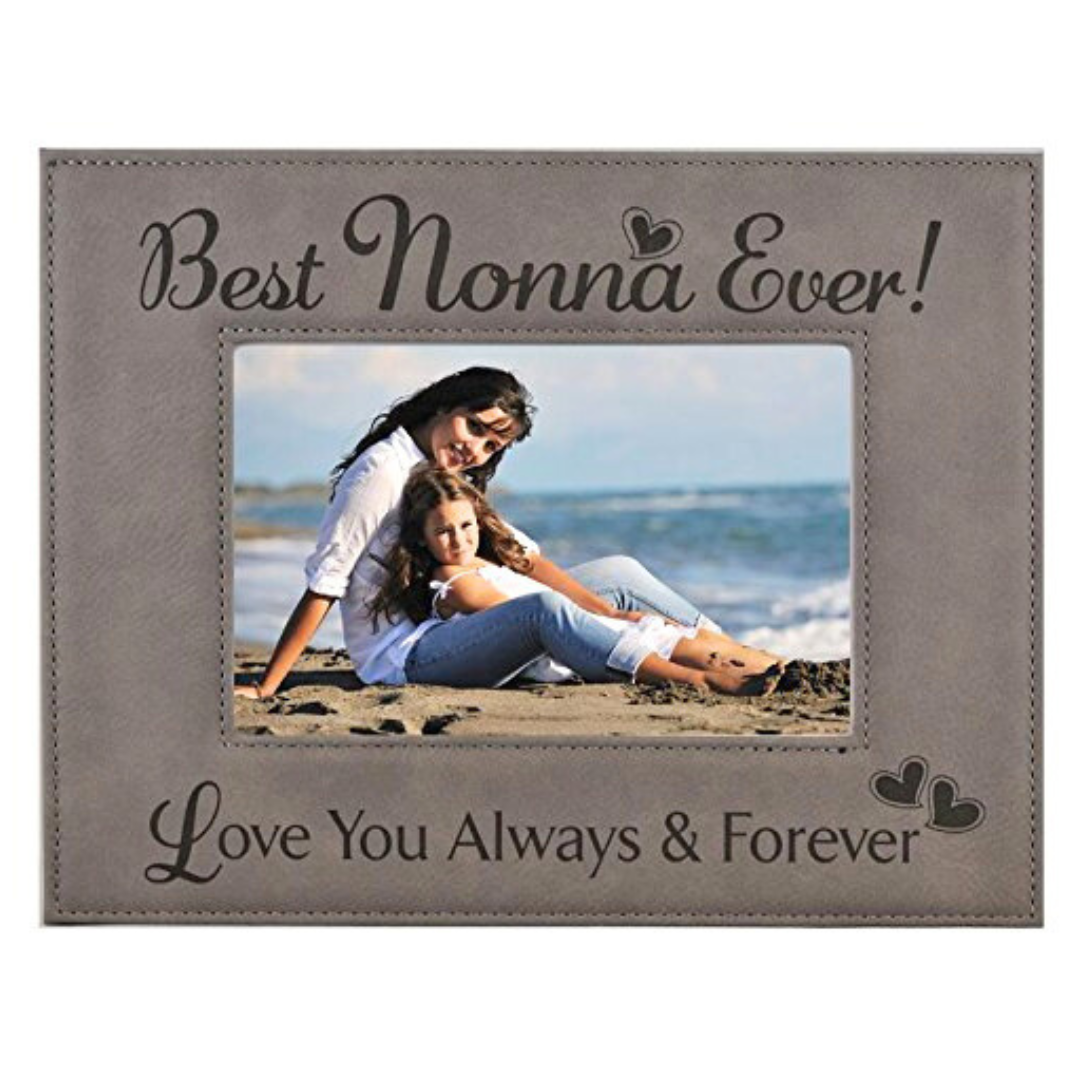 Engraved Leatherette Picture Frame Gift for Nonna