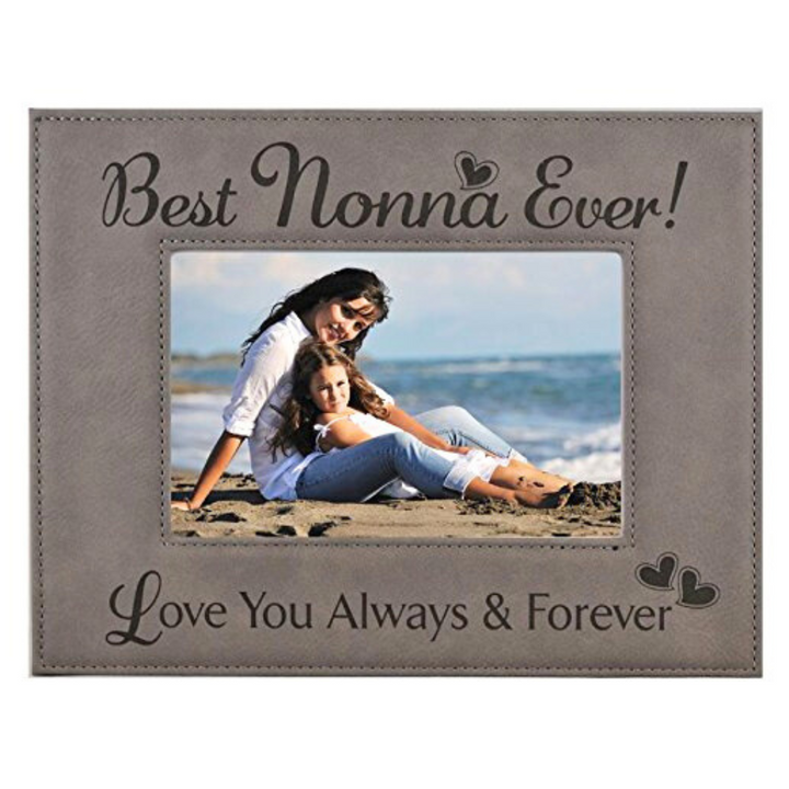 Engraved Leatherette Picture Frame Gift for Nonna