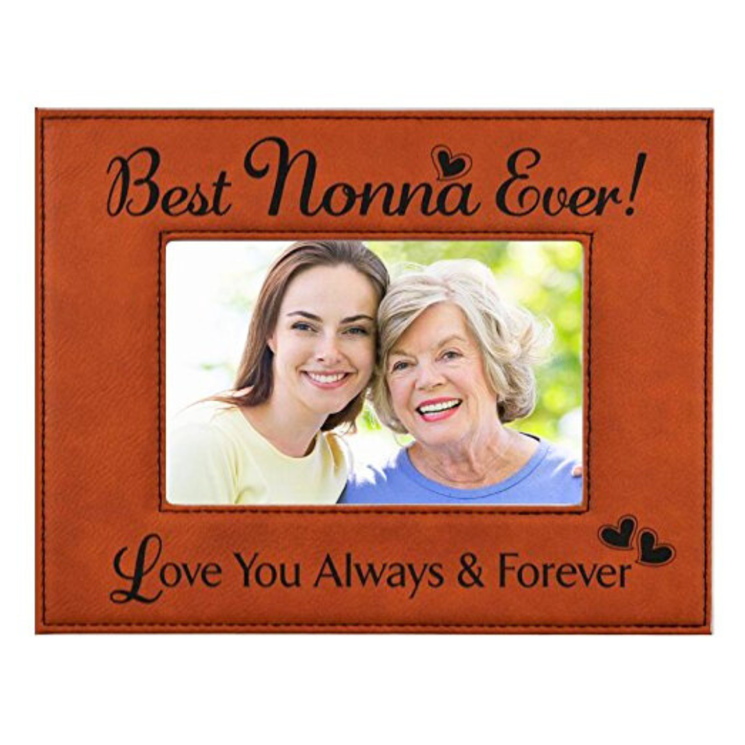 Engraved Leatherette Picture Frame Gift for Nonna