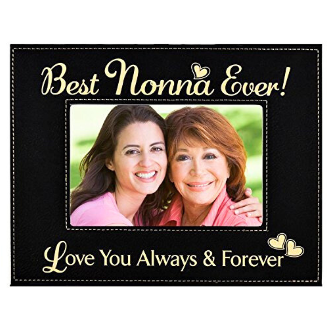 Engraved Leatherette Picture Frame Gift for Nonna