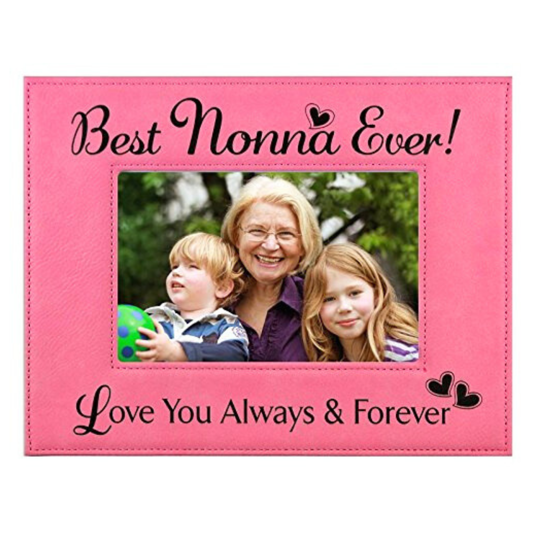 Engraved Leatherette Picture Frame Gift for Nonna