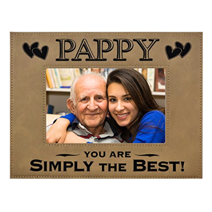 Engraved Leatherette Picture Frame Gift for Pappy