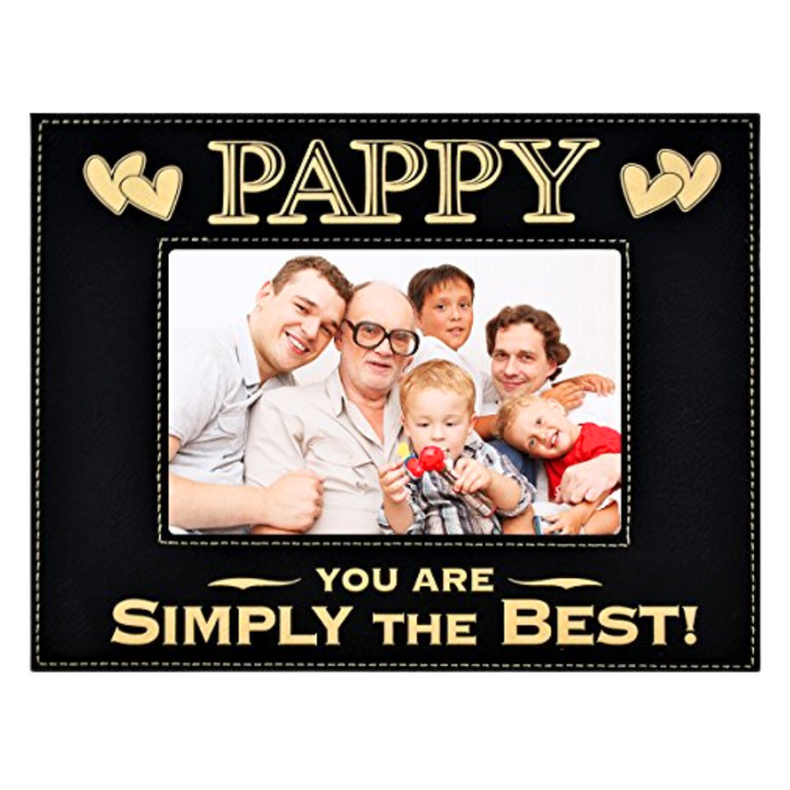 Engraved Leatherette Picture Frame Gift for Pappy