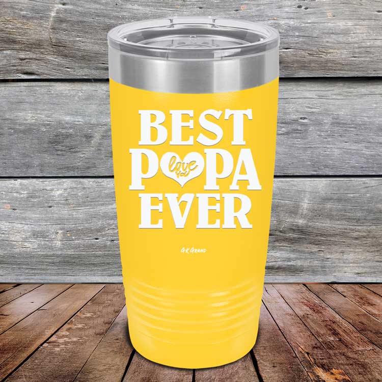 Best Papa Ever Love You - Powder Coated Etched Tumbler - GK GRAND GIFTS