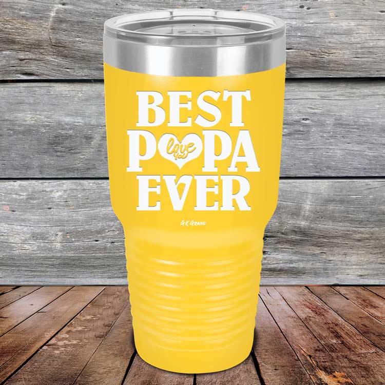 Best Papa Ever Love You - Powder Coated Etched Tumbler - GK GRAND GIFTS