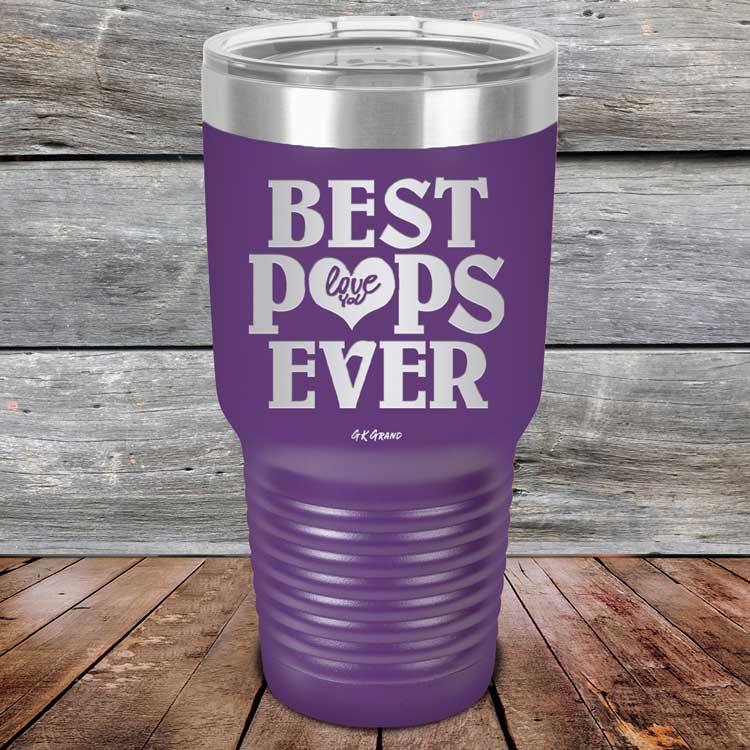 Best Pops Ever Love You - Powder Coated Etched Tumbler - GK GRAND GIFTS