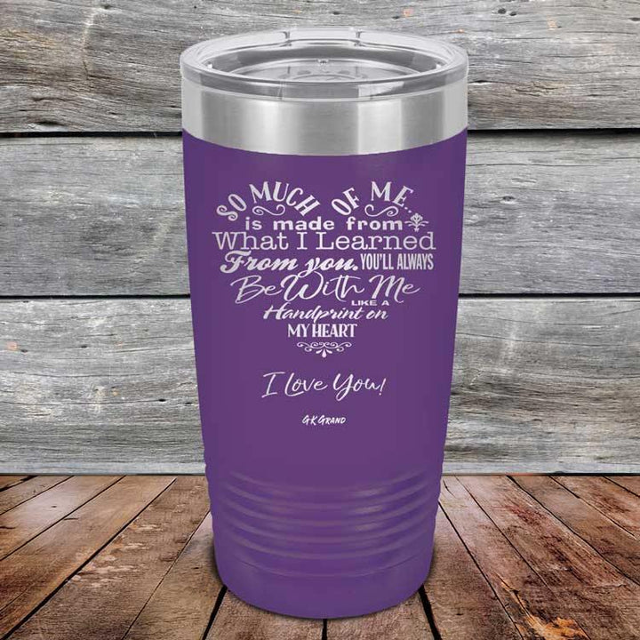 Heart Felt Words of Love and Appreciation - Powder Coated Etched Tumbler - GK GRAND GIFTS