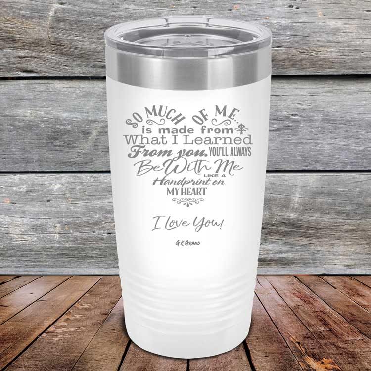 Heart Felt Words of Love and Appreciation - Powder Coated Etched Tumbler - GK GRAND GIFTS