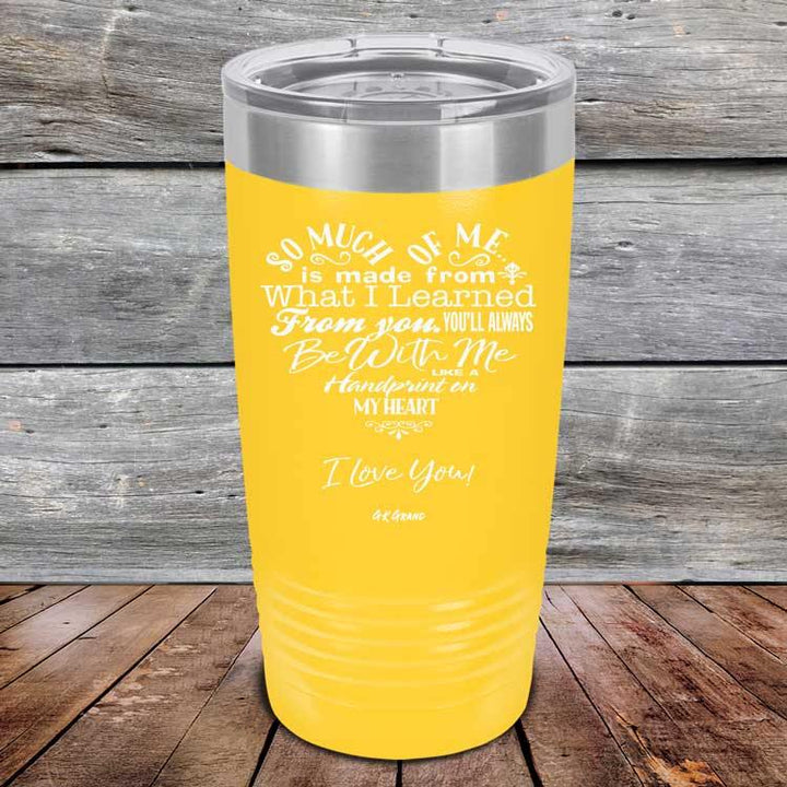 Heart Felt Words of Love and Appreciation - Powder Coated Etched Tumbler - GK GRAND GIFTS