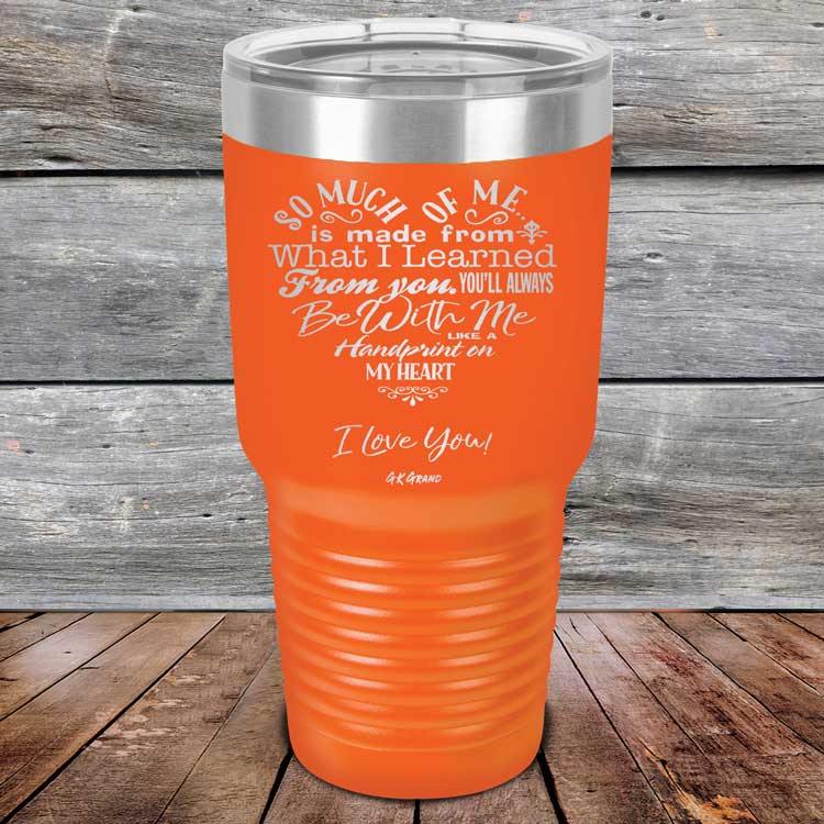 Heart Felt Words of Love and Appreciation - Powder Coated Etched Tumbler - GK GRAND GIFTS