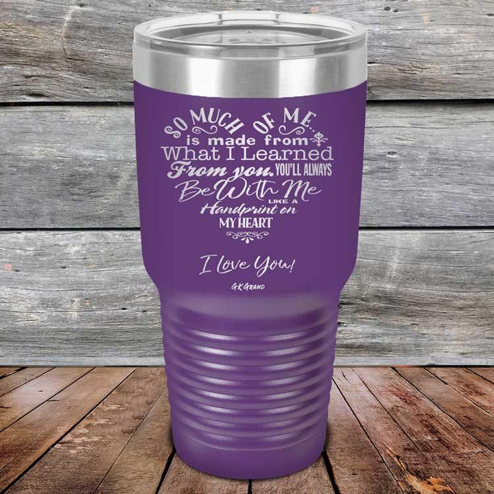 Heart Felt Words of Love and Appreciation - Powder Coated Etched Tumbler - GK GRAND GIFTS