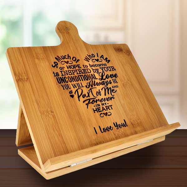 Love Heart Kitchen Bamboo Recipe Holder