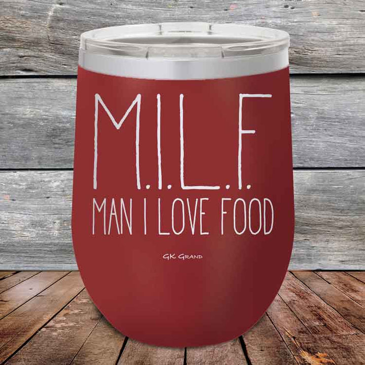 M.I.L.F. - Man I Love Food - Powder Coated Etched Tumbler