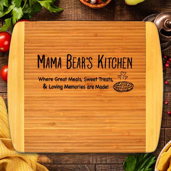 Mama Bear's Kitchen - 2-Tone Bamboo Cutting Board