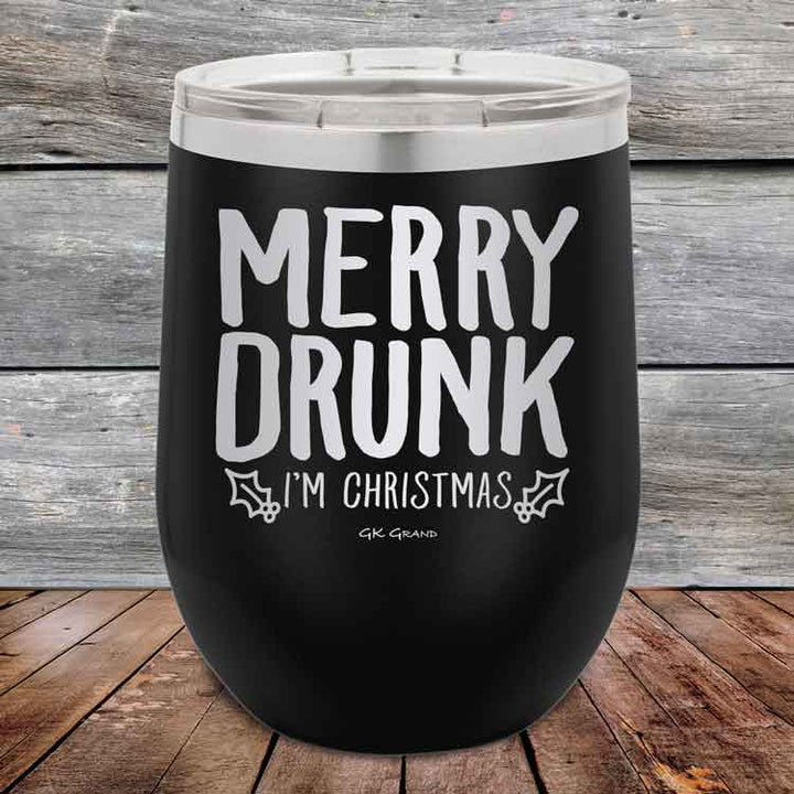 Merry Drunk I’m Christmas- 12 oz Powder Coated Etched Tumbler