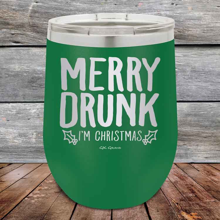 Merry Drunk I’m Christmas- 12 oz Powder Coated Etched Tumbler