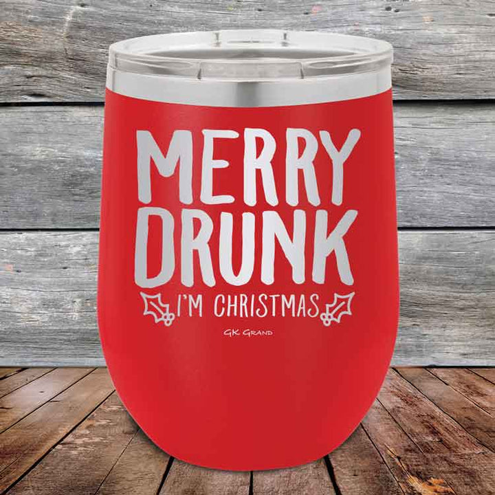 Merry Drunk I’m Christmas- 12 oz Powder Coated Etched Tumbler