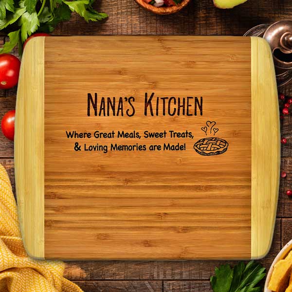 Nana's Kitchen 2-Tone Bamboo Cutting Board