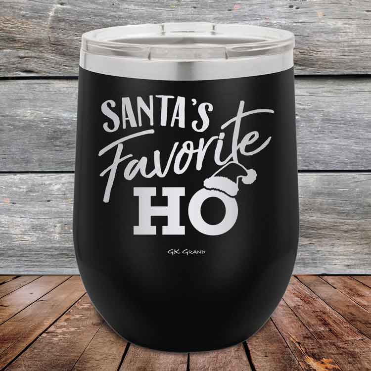 Santa's Favorite HO - 12 oz Powder Coated Etched Tumbler