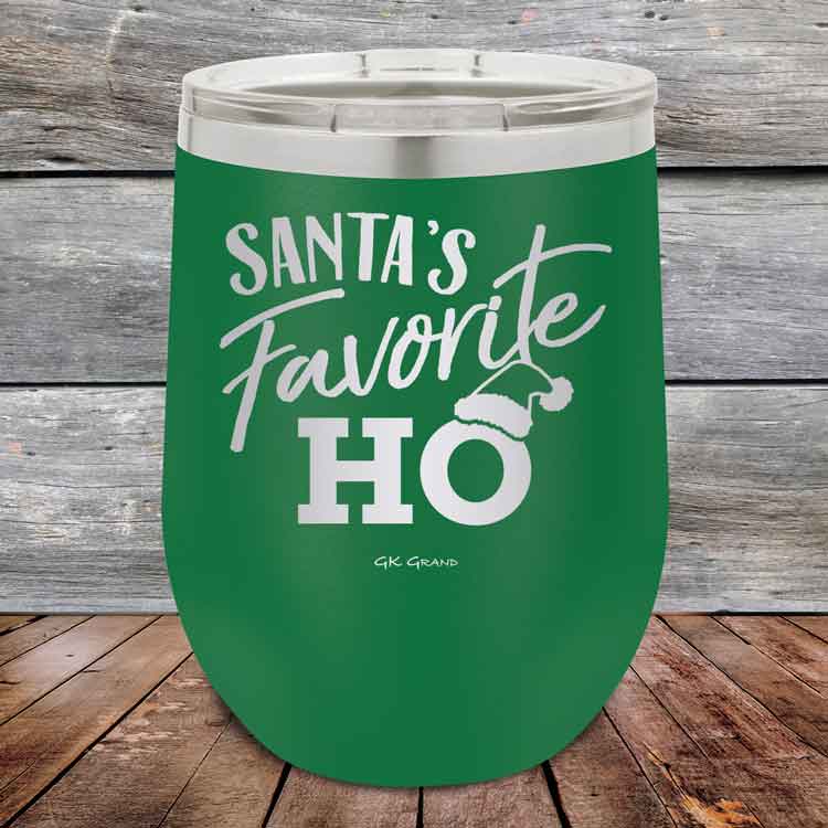 Santa's Favorite HO - 12 oz Powder Coated Etched Tumbler