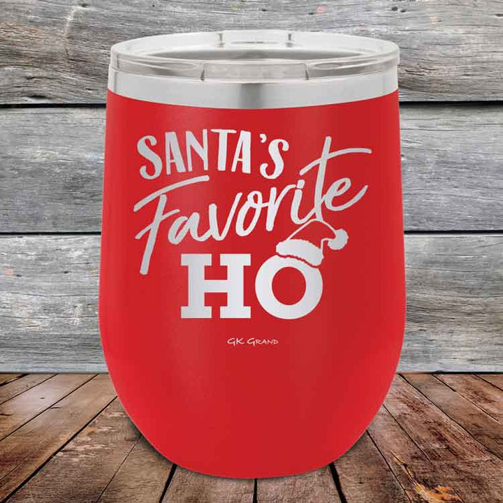 Santa's Favorite HO - 12 oz Powder Coated Etched Tumbler