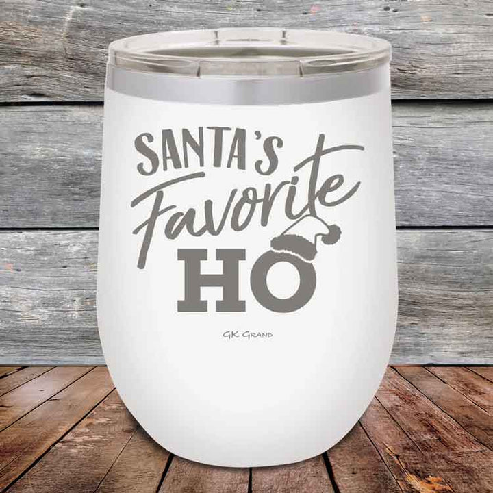 Santa's Favorite HO - 12 oz Powder Coated Etched Tumbler