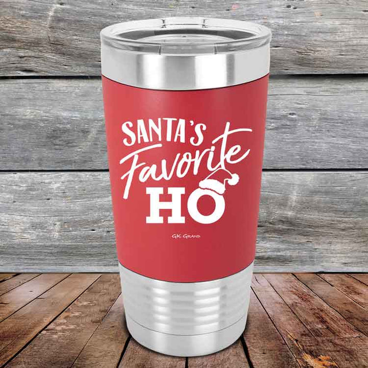 Santa's Favorite HO - 20 oz Premium Silicone Wrapped Engraved Tumbler