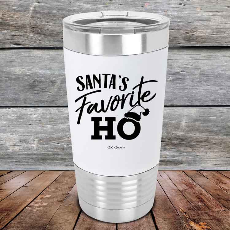 Santa's Favorite HO - 20 oz Premium Silicone Wrapped Engraved Tumbler